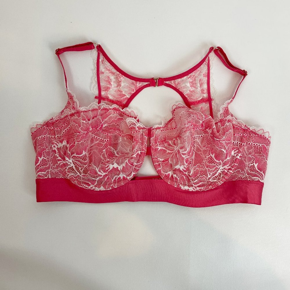 NWOT Soma Champagne Dreams Balconet Bra Pink & White 36D